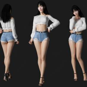 美女人物3D模型下载